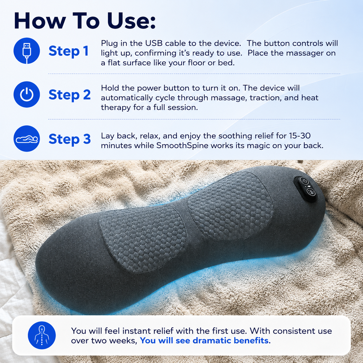 Electric Back Massager Pillow