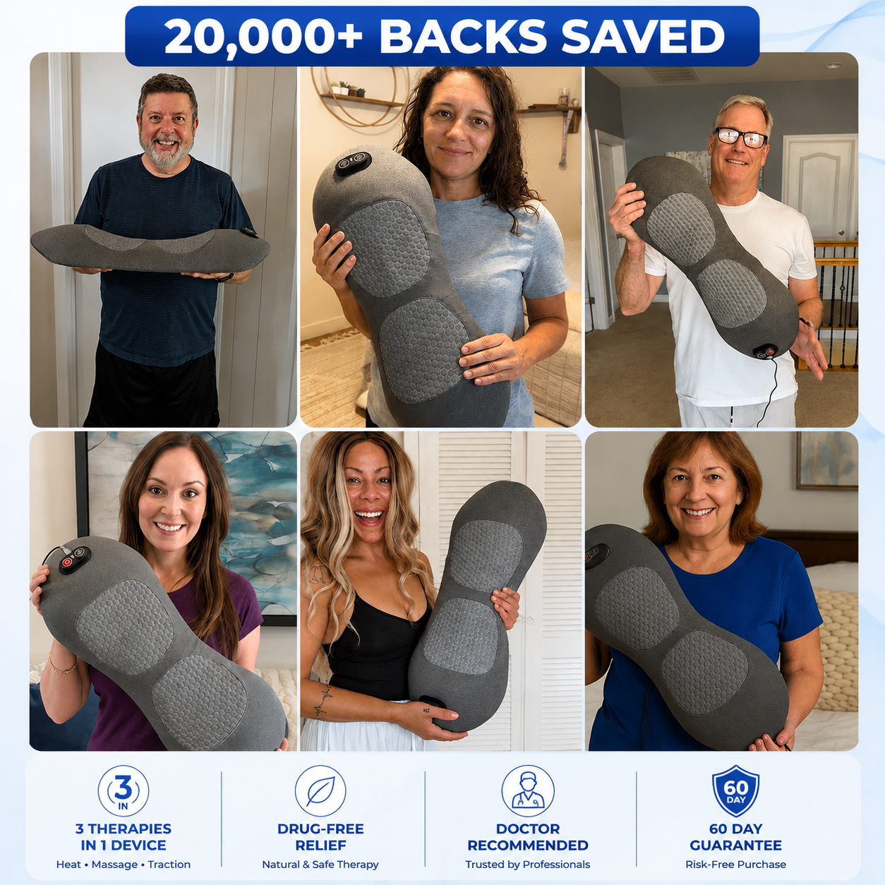 Electric Back Massager Pillow