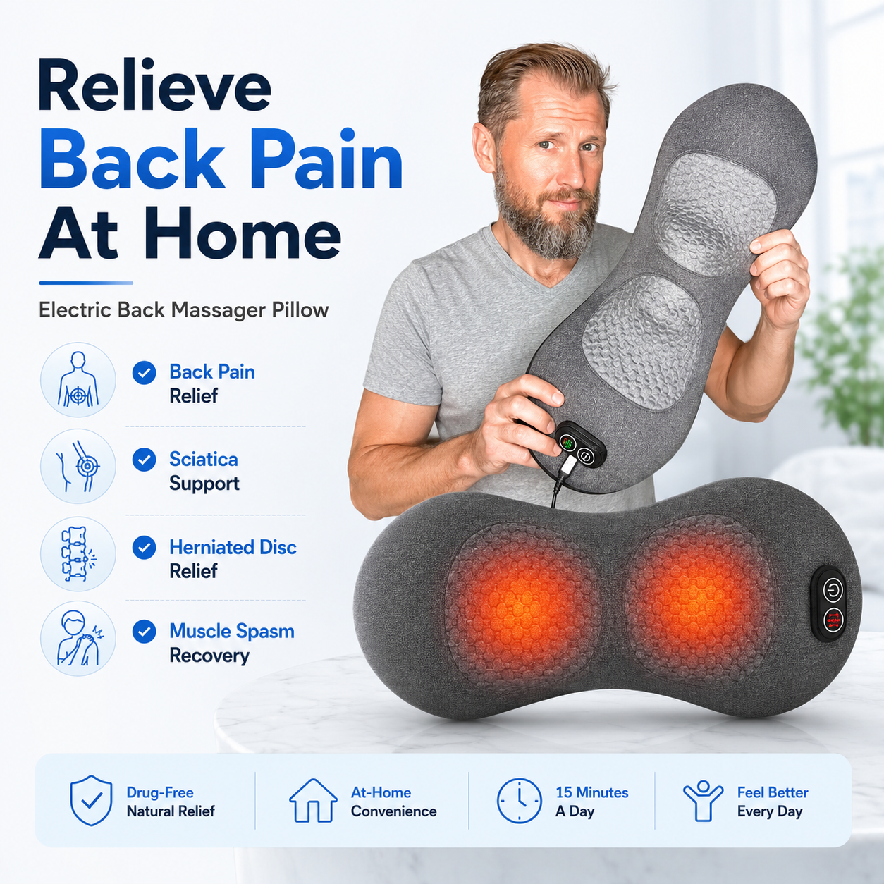 Electric Back Massager Pillow