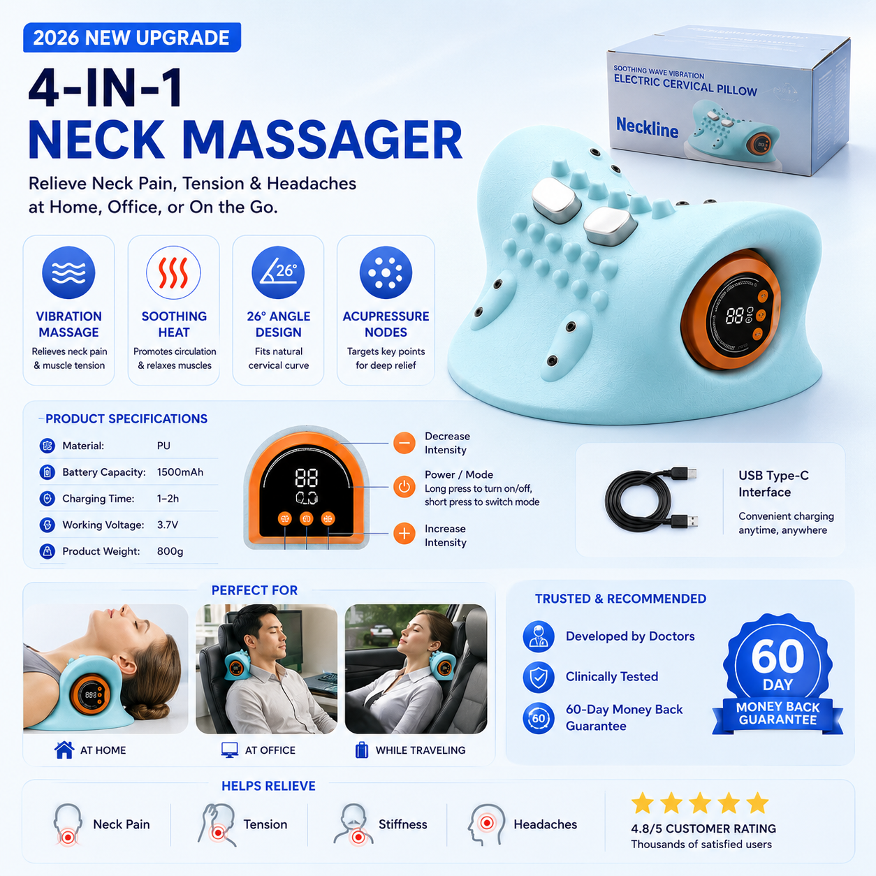 Electric Neck Massage Pillow