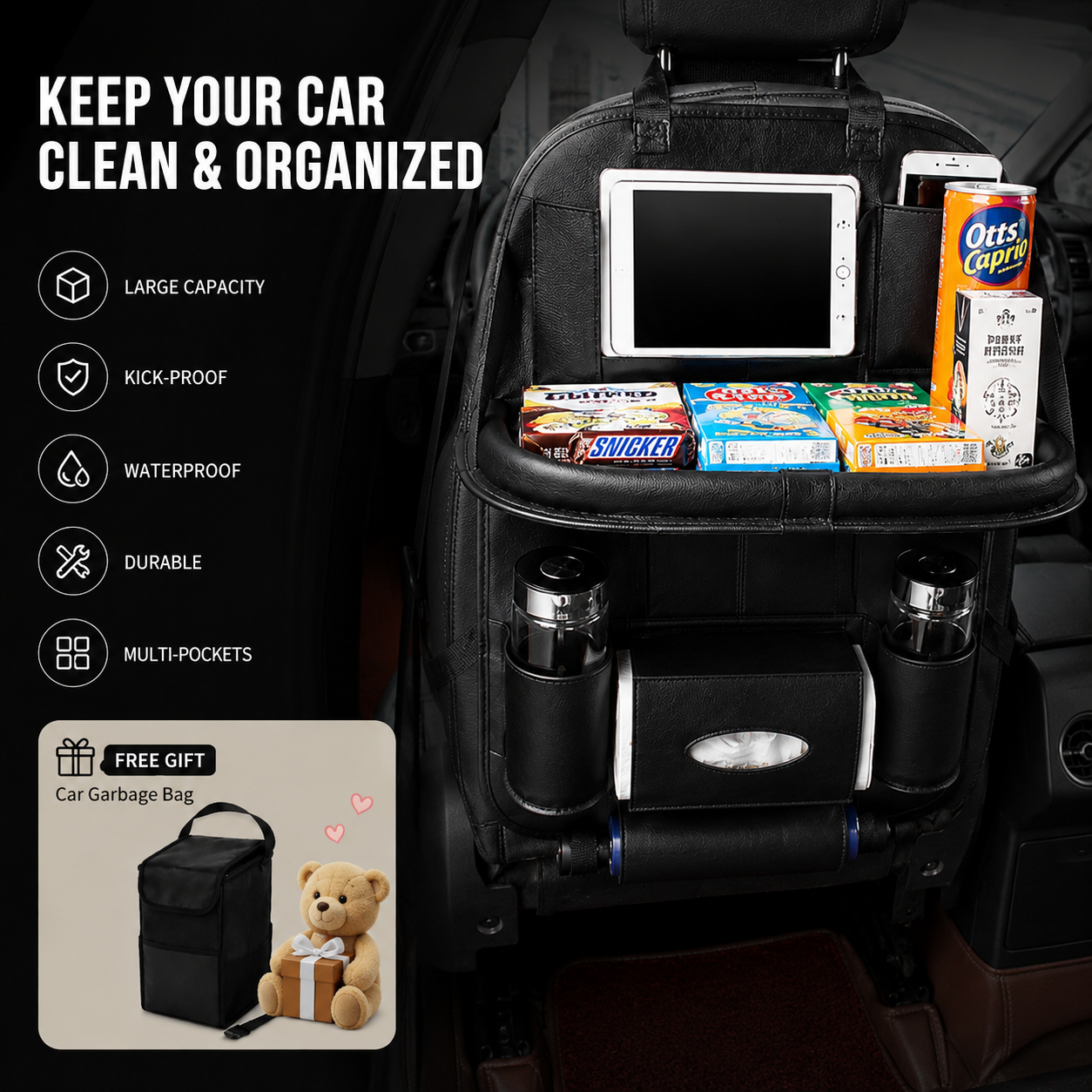 Leather Car Seat Organizer